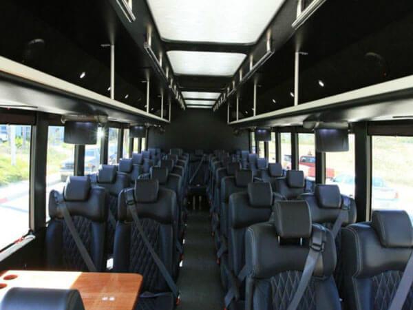 seat belts and comfortable bus seats