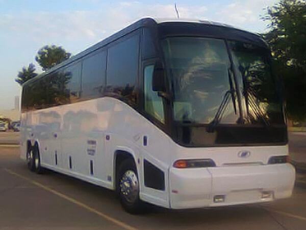 dallas fort worth charter bus 56 passenger exterior 