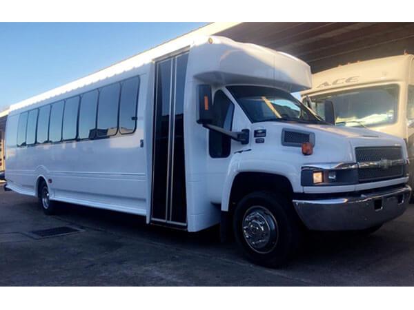 white bus exterior