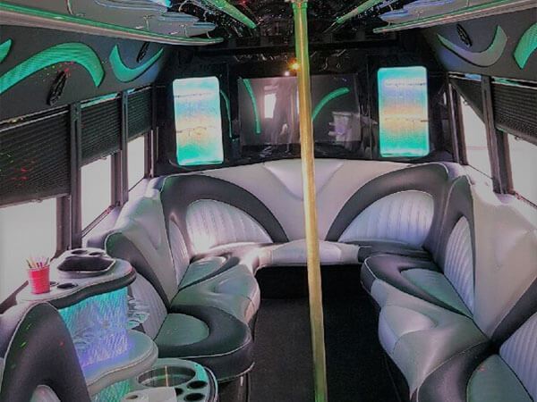 party bus dance pole and comfortable seats